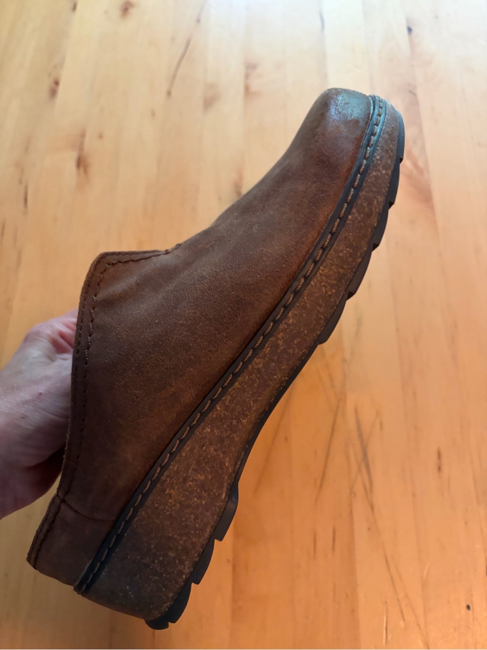 Earth Brown Suede Slip-On Loafers for Women - Picture 4 of 5